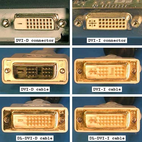 انواع کابل DVI تصویر و تفاوت کابل DVI-D و DVI-I اورجینال